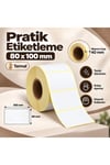 100x80 mm Rulo Ribonsuz Termal Barkod Etiketi 40 mm Masura 500 Sarım
