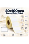 100x80 mm Rulo Ribonsuz Termal Barkod Etiketi 40 mm Masura 500 Sarım