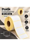 40x60 mm Rulo Ribonsuz Termal Barkod Etiketi 40 mm Masura 1000 Sarım