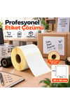 80x80 mm Rulo Ribonlu Barkod Etiketi 40 mm Masura 500 Sarım