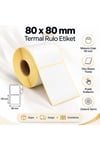 80x80 mm Rulo Ribonsuz Termal Barkod Etiketi 40 mm Masura 500 Sarım