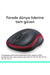 M185 USB Alıcılı Kompakt Kablosuz Mouse, Kırmızı 910-002237