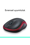 M185 USB Alıcılı Kompakt Kablosuz Mouse, Kırmızı 910-002237