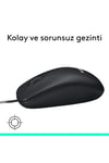 M90 USB Optik Kablolu Mouse, Siyah 910-001793