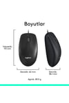 M90 USB Optik Kablolu Mouse, Siyah 910-001793