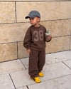 Kahverengi 38 Baskılı 2'li Takım – Sweatshirt ve Ekose Pantolon