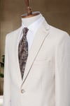 Açık Bej Kazayağı Torba Cep İtalyan Stil Slim Fit Klasik Erkek Blazer Ceket