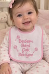 Su Geçirmez Dedem Beni Çok Seviyor Baskılı Bebek Mama Önlüğü