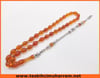 ATEŞ KEHRİBARI TESBİH 6.5x10 mm SU DAMLASI ORANGE