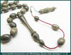 Özel İşçilikli Pelesenk Tesbih 9*12 mm Kesik Çayır