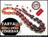 Renkli Sıkma Kehribar Tesbih 7*10 mm Faryalı 