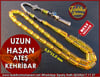 Gümüş Püsküllü Sıkma Kehribar Tesbih 5,5*11,5 mm Uzun Hasan