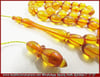 Avusturya Zar Kehribar Tesbih 8*12 mm Ciğerparesi 