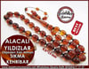  El İşçiliği Sıkma Kehribar Tesbih 9,5*13 mm Alacalı Yıldızlar