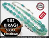 Gümüş Püsküllü Sıkma Kehribar Tesbih 6,5*10 mm Buz Kırağı 