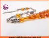 ATEŞ KEHRİBARI TESBİH 6.5x10 mm SU DAMLASI ORANGE