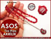 Asos Hediyelik 6,5*11 mm Özel Püsküllü Kırmızı Ateşi Toz Pres Akrilik Tesbih