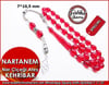 Gümüş Püsküllü Ateş Kehribar Tesbih 7*10,5 mm Nartanem 