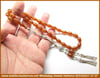 Gümüş Tasarım Damarlı Kayısı Vintage Sıkma Kehribar Tesbih Bekriya