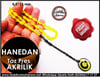 Hanedan Hediyelik 6,5*11 mm Özel Püsküllü Sarı Damarlıi Akrilik Tesbih