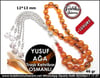 İri Boy Miskevi Kayısı Ton Traşlı Osmanlı Sıkma Kehribar Tesbih 12*13 mm Yusuf Ağa