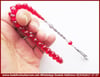 Ateş Kırmızı Ton TesbihlerTM13662Muharrem Karaoğlu Usta Dizayn | Ateş Kehribar Tespih, Küre Kesim, Gümüş Püsküllü,Bürokrat 