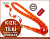 Özel Çalışma Turuncu Ateş Kehribar Tesbih Kızıl Tilki 