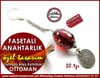 Özel Gümüş Tasarım Çaysak Osmanlı Ateş Kehribar Anahtarlık Fasetalı