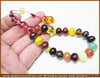 Özel İşçilik Color Mix Sıkma Kehribar Tesbih 11*14 mm Masaldan Öte 