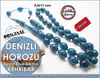 Özel İşçilik Deep Blue Sıkma Kehribar Tesbih Denizli Horozu