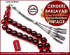 Özel Tasarım İri Boy Çaysak Vintage Sıkma Kehribar Tesbih Cendere Baklavası