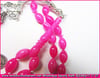 Özgün Gümüş Tasarım Beyzi Kesim 7*12 mm Sıkma Kehribar Tesbih Pembe Gülüş
