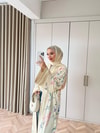 HR-1537H&R ButikHew- Qübra Desenli Abaya Ekru
