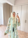 HR-1537H&R ButikHew- Qübra Desenli Abaya Mint