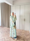 HR-1537H&R ButikHew- Qübra Desenli Abaya Mint