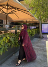 HR-1227H&R ButikKyl- Eba Şallı Şifon Abaya