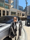 HR-1211H&R ButikKyl - Ewa Çizgili Şallı Şifon Abaya
