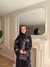 HR-1190H&R ButikKyl- Lubel Şallı Abaya Siyah
