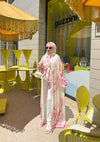 HR-1212H&R ButikKyl - Mosa Viskon Şallı Abaya Pembe