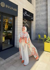 HR-1212H&R ButikKyl - Mosa Viskon Şallı Abaya Turuncu