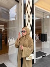HR-1104H&R ButikPol- Qamal Şallı Abaya Camel