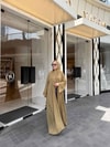 HR-1104H&R ButikPol- Qamal Şallı Abaya Camel