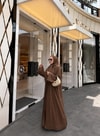 HR-1301H&R ButikPol- Qamal Şallı Abaya Kahve