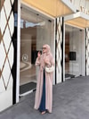 HR-1104H&R ButikPol- Qamal Şallı Abaya Pudra