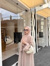 HR-1104H&R ButikPol- Qamal Şallı Abaya Pudra