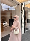 HR-1104H&R ButikPol- Qamal Şallı Abaya Pudra