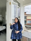 Ceket-126H&R ButikCoe Jakarlı Ceket Saks
