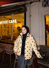 HR-3362H&R ButikMZ- Dema Puantiye Desen Ceket Ekru