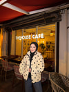 HR-3362H&R ButikMZ- Dema Puantiye Desen Ceket Ekru