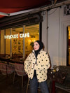 HR-3362H&R ButikMZ- Dema Puantiye Desen Ceket Ekru